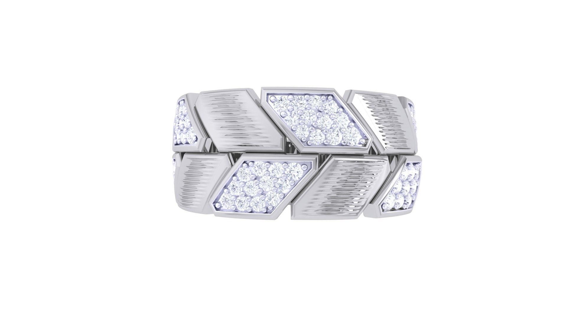 Chain Men Groom Gents Diamond Ring 3dm stl obj mtl 3mf glb 3D print model_6