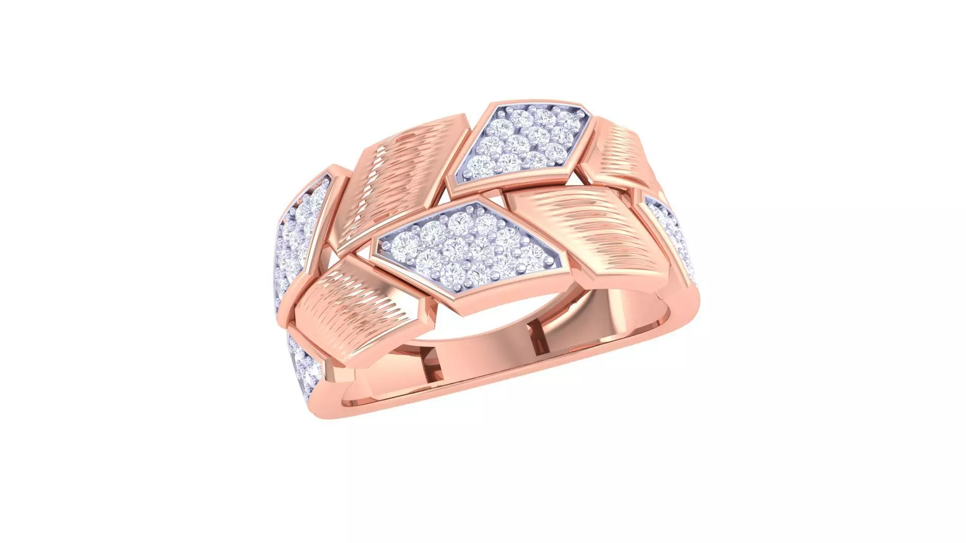 Chain Men Groom Gents Diamond Ring 3dm stl obj mtl 3mf glb 3D print model_0