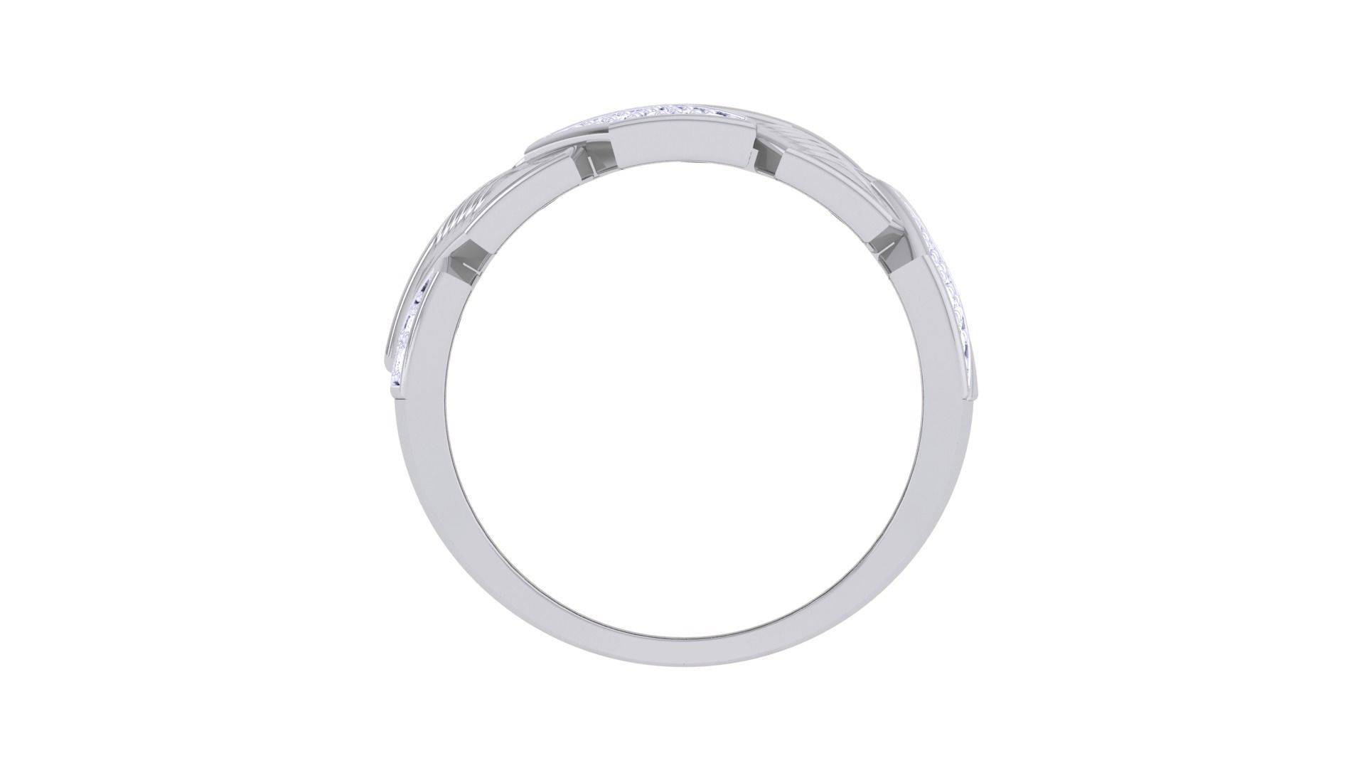 Chain Men Groom Gents Diamond Ring 3dm stl obj mtl 3mf glb 3D print model_10