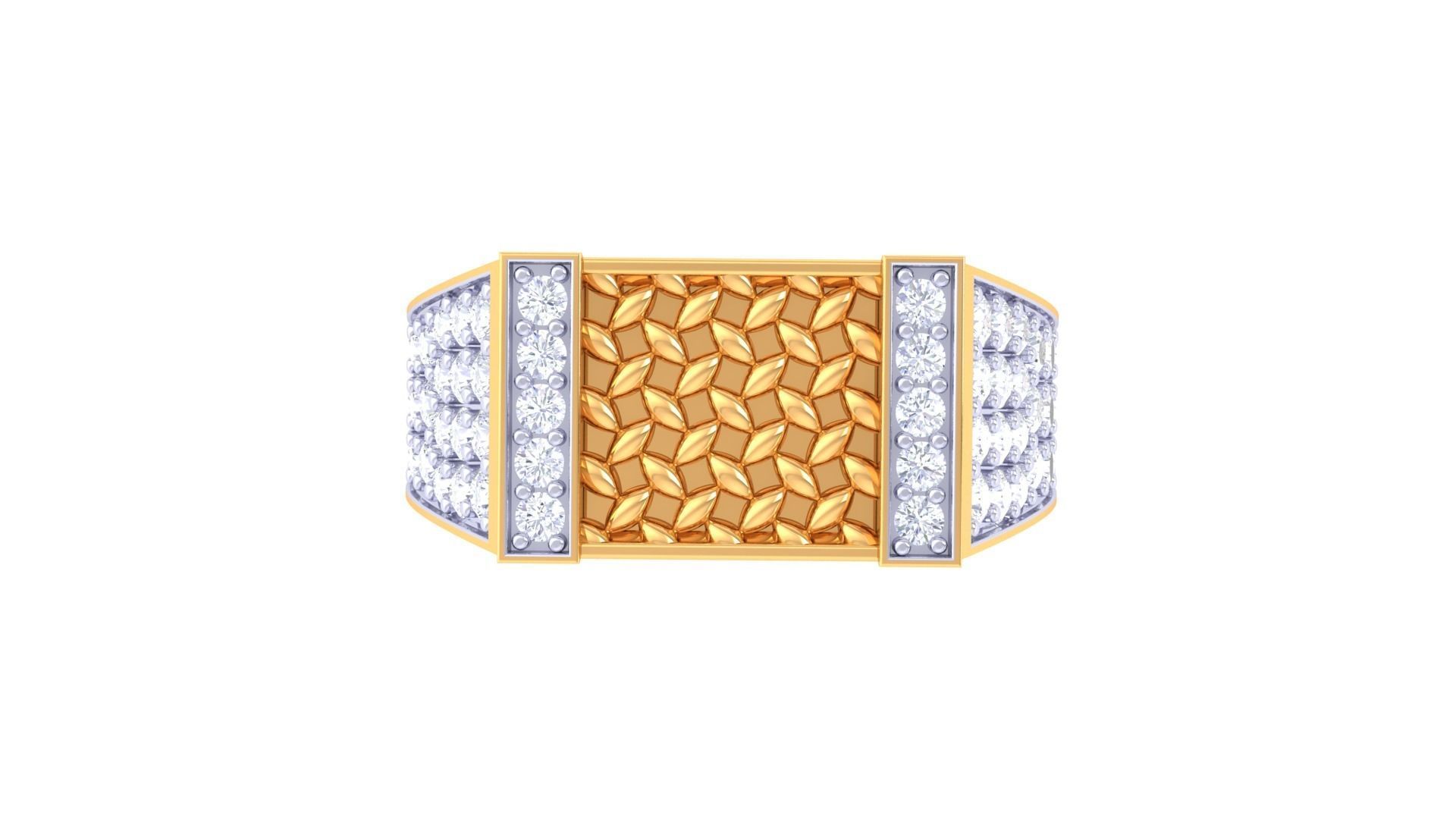 Men Groom Gents Diamond Ring 3dm stl obj mtl 3mf glb 3D print model_6