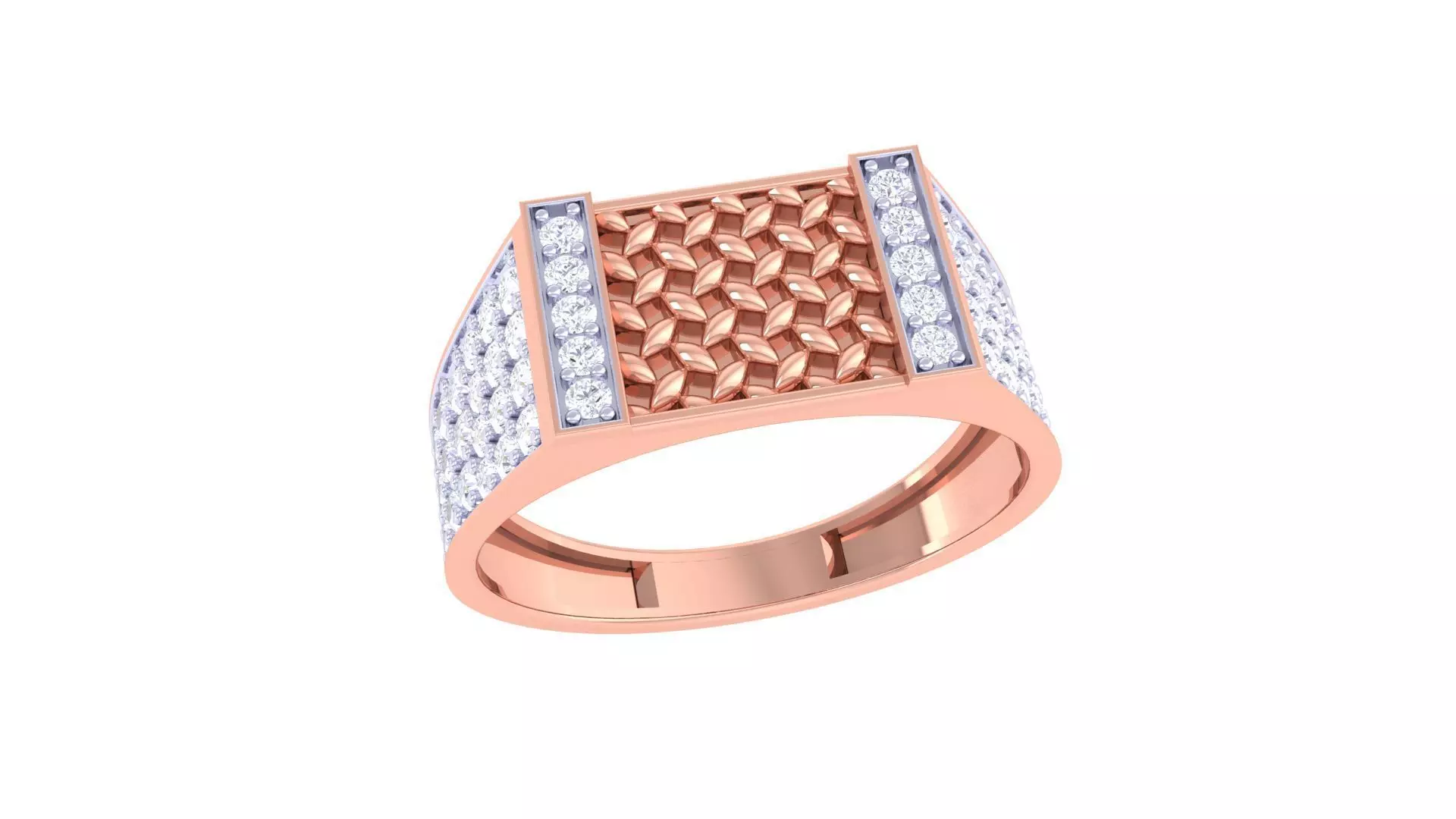 Men Groom Gents Diamond Ring 3dm stl obj mtl 3mf glb 3D print model_0