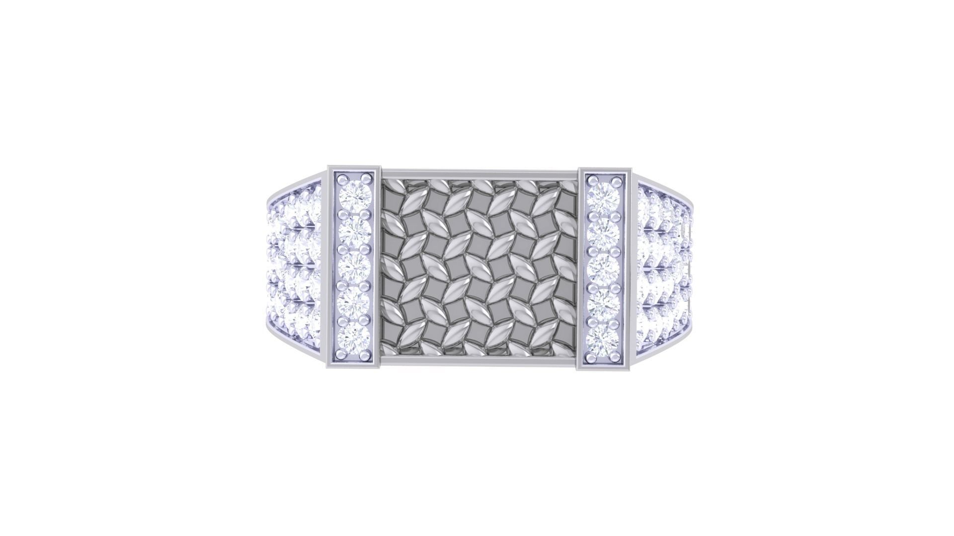 Men Groom Gents Diamond Ring 3dm stl obj mtl 3mf glb 3D print model_8