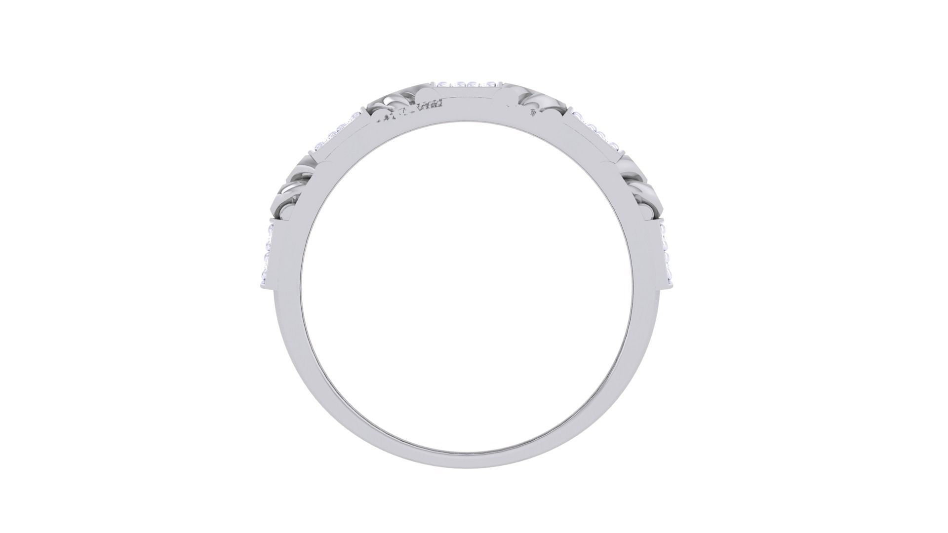 Cuban Chain Link Men Groom Gents Diamond Ring 3dm stl obj mtl 3D print model_11