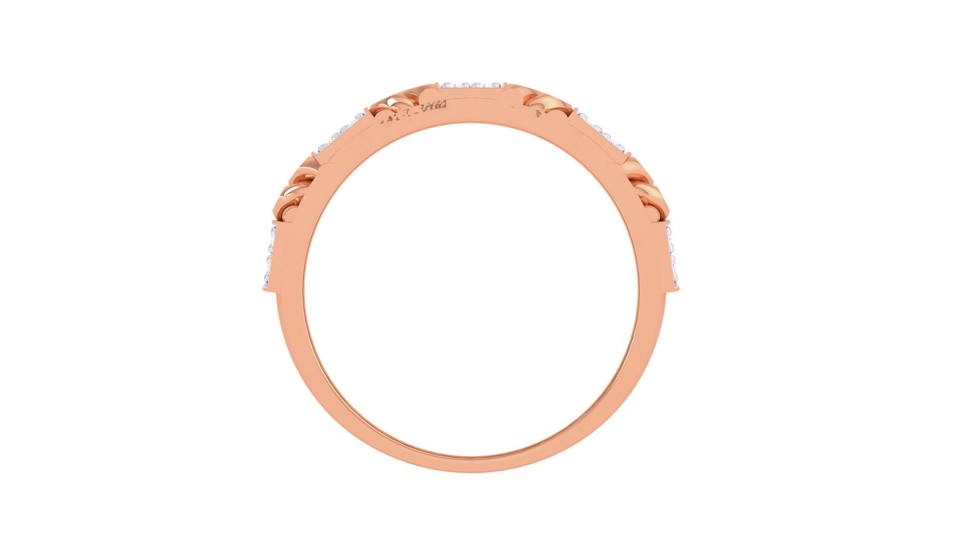 Cuban Chain Link Men Groom Gents Diamond Ring 3dm stl obj mtl 3D print model_10