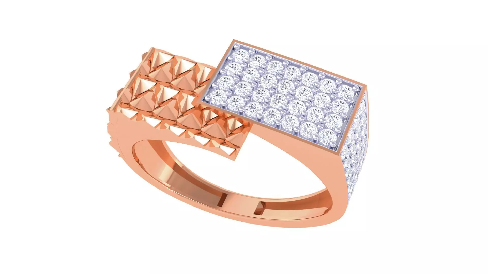 Men Groom Gents Diamond Ring 3dm stl obj mtl 3mf glb 3D print model_0