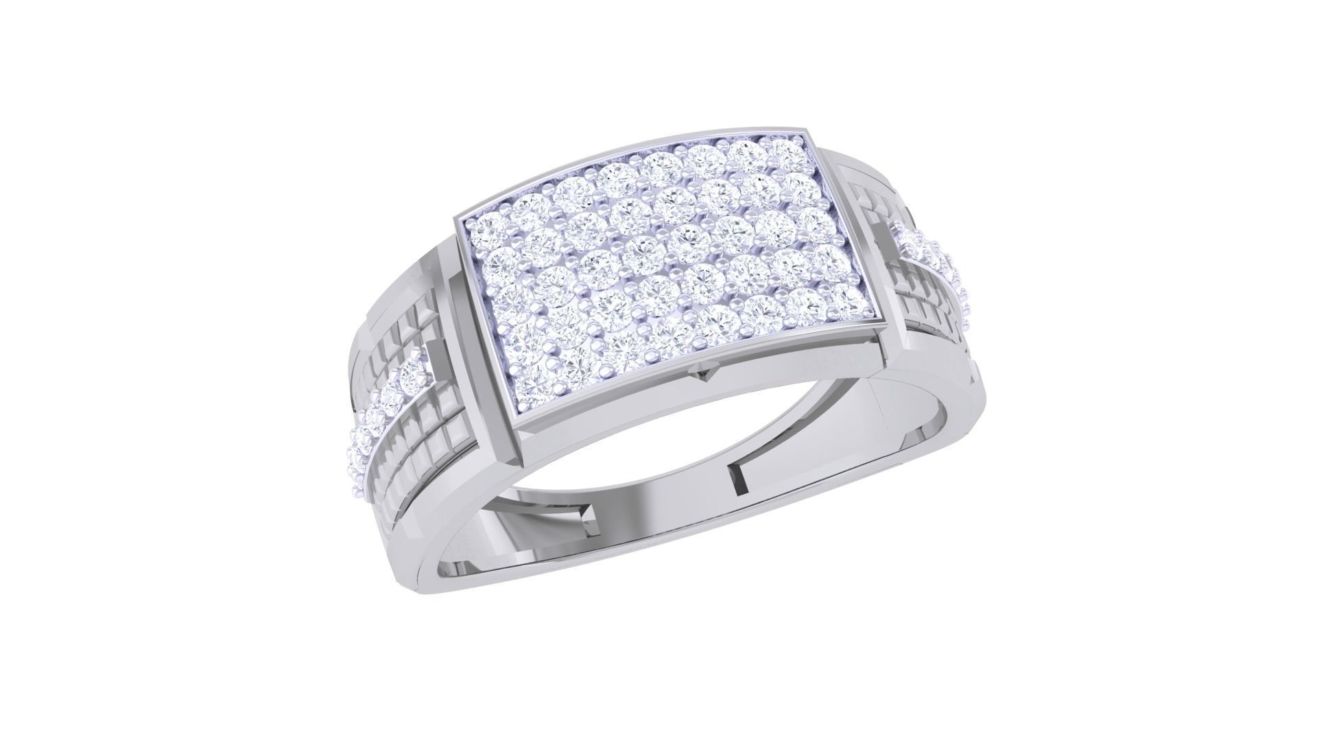 Men Groom Gents Diamond Ring 3dm stl obj mtl 3mf glb 3D print model_1