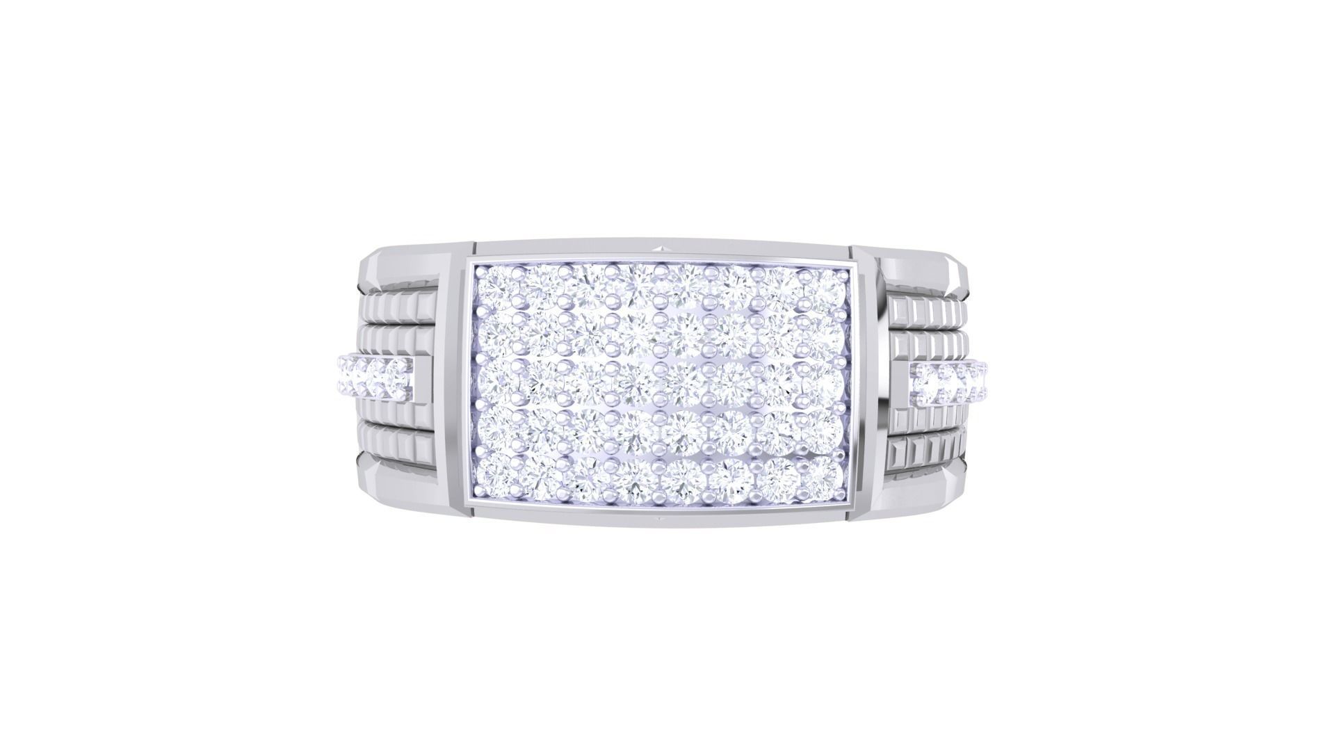 Men Groom Gents Diamond Ring 3dm stl obj mtl 3mf glb 3D print model_7