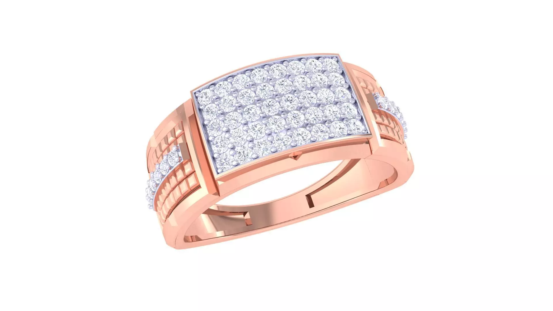 Men Groom Gents Diamond Ring 3dm stl obj mtl 3mf glb 3D print model_0