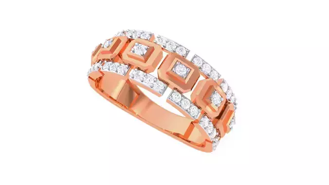 Men Groom Gents Diamond Ring 3dm stl obj mtl 3mf glb 3D print model