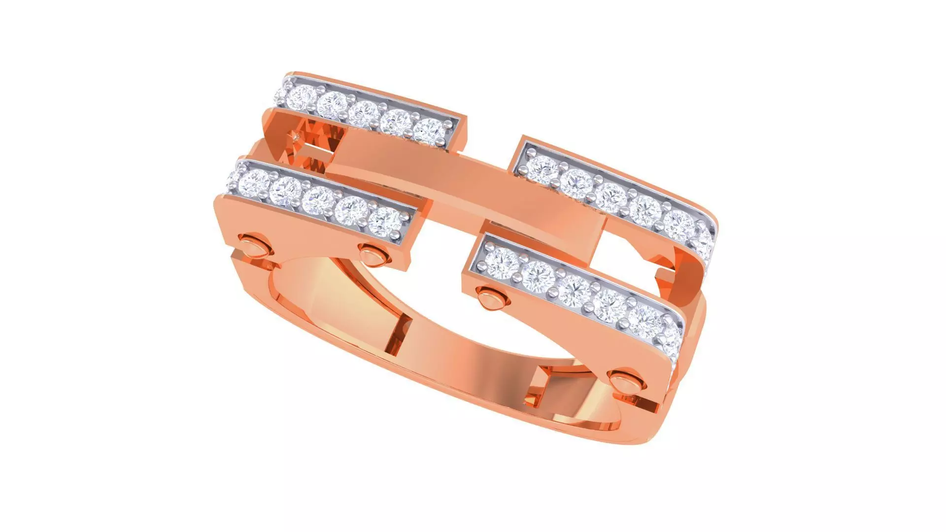 Screw Hinge Chain Link Men Groom Gents Diamond Ring 3dm stl obj 3D print model