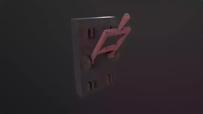 Rusted lever switch 3D Model Low-poly 3D model