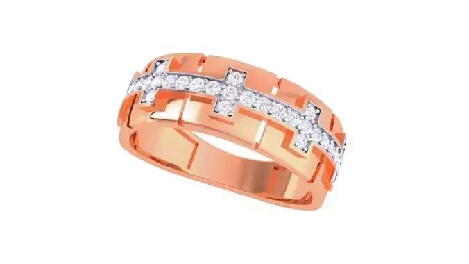 Men Groom Gents Diamond Ring 3dm stl obj mtl 3mf glb 3D print model