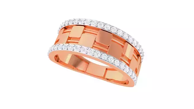 Square Plate Men Groom Gents Diamond Ring 3dm stl obj mtl 3mf