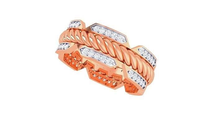 Rope Wire Men Groom Gents Diamond Ring 3dm stl obj mtl 3mf glb 3D print model