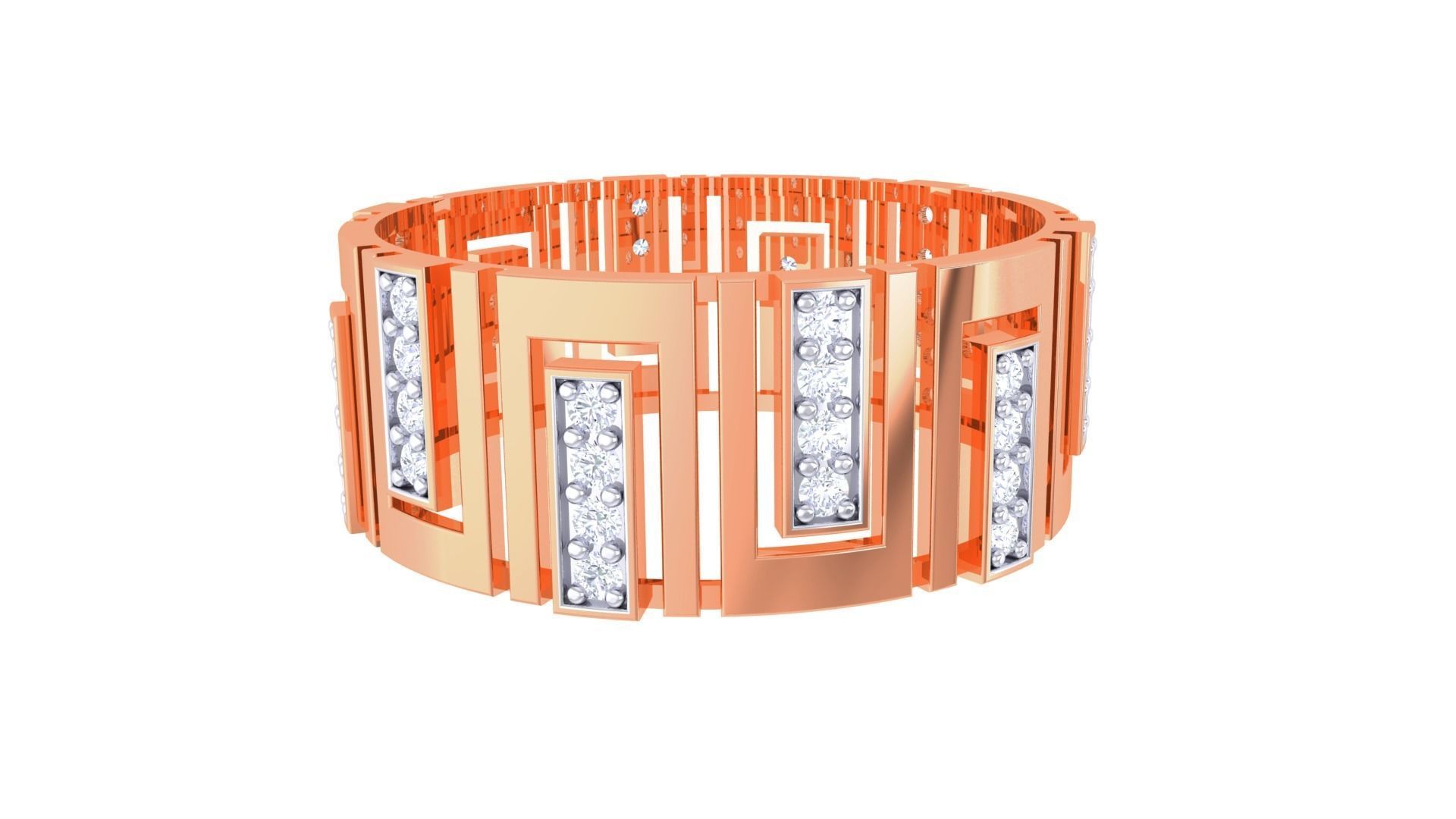 Men Groom Gents Diamond Ring 3dm stl obj mtl 3mf glb 3D print model_7