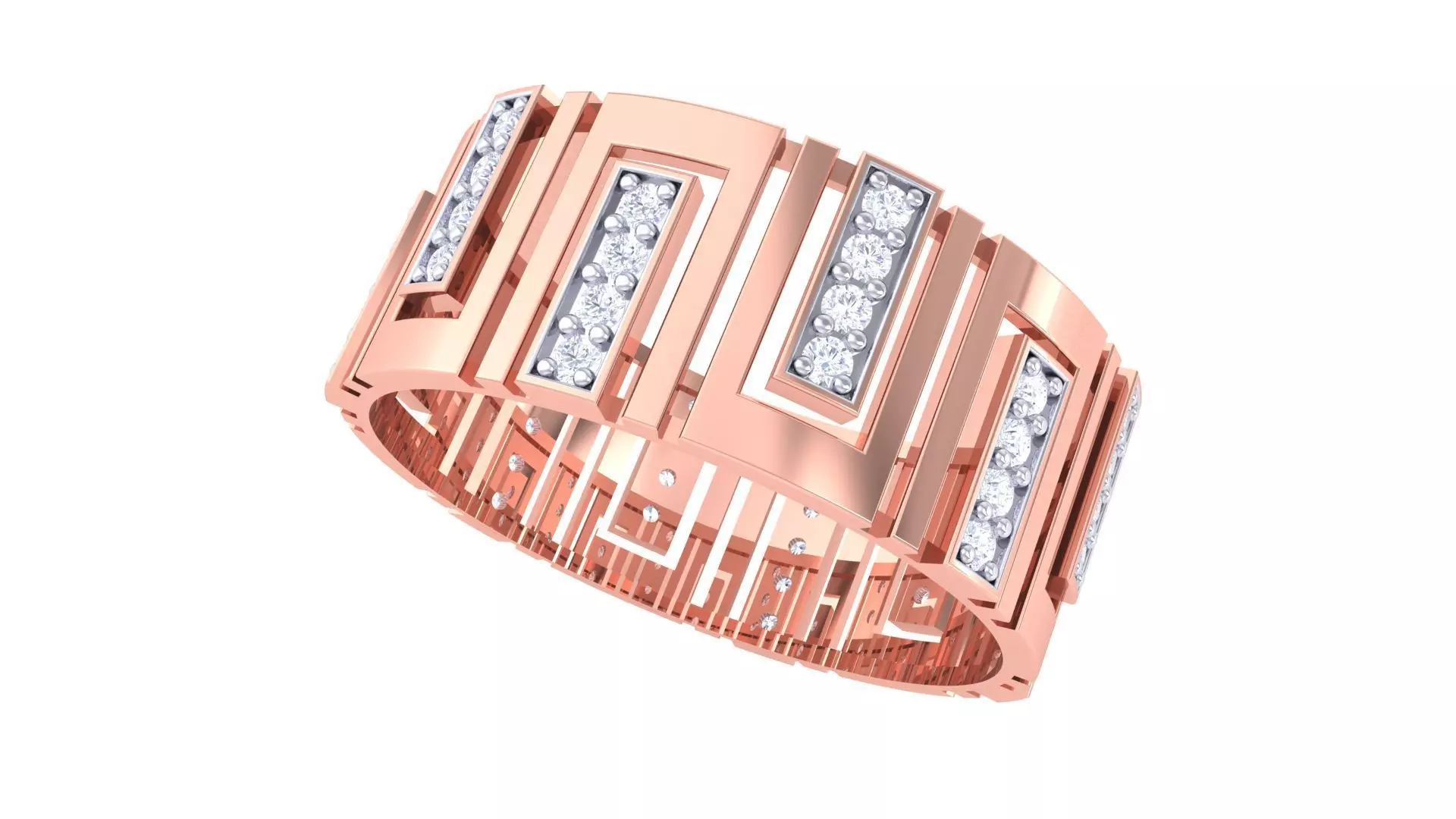 Men Groom Gents Diamond Ring 3dm stl obj mtl 3mf glb 3D print model_0