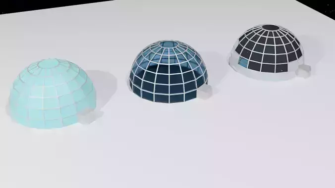 low-poly planetary domes Free low-poly 3D model