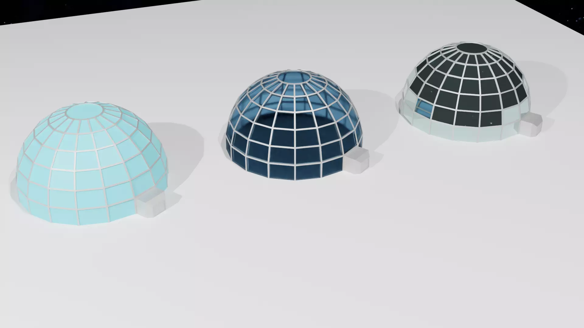 low-poly planetary domes Free low-poly 3D model_0