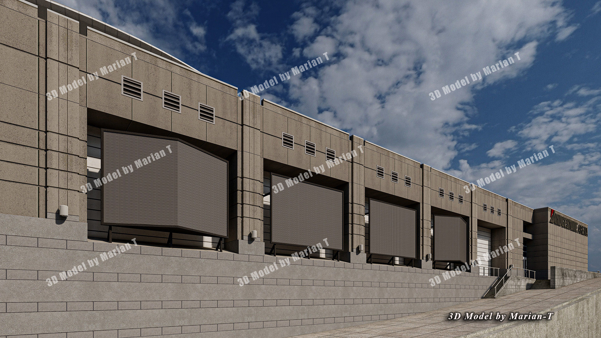 Bridgestone Arena - Nashville USA Low-poly 3D model_40