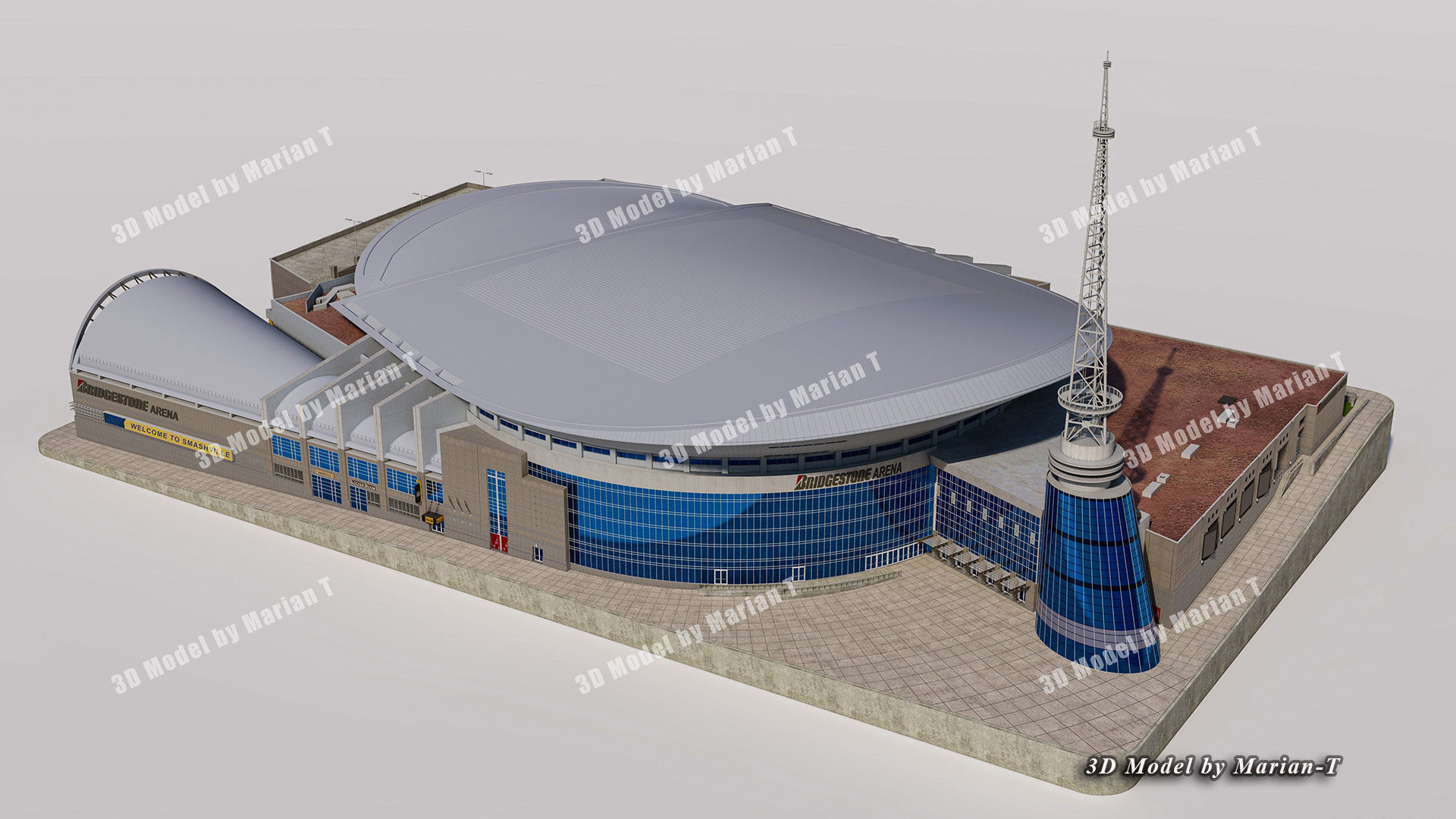 Bridgestone Arena - Nashville USA Low-poly 3D model_28