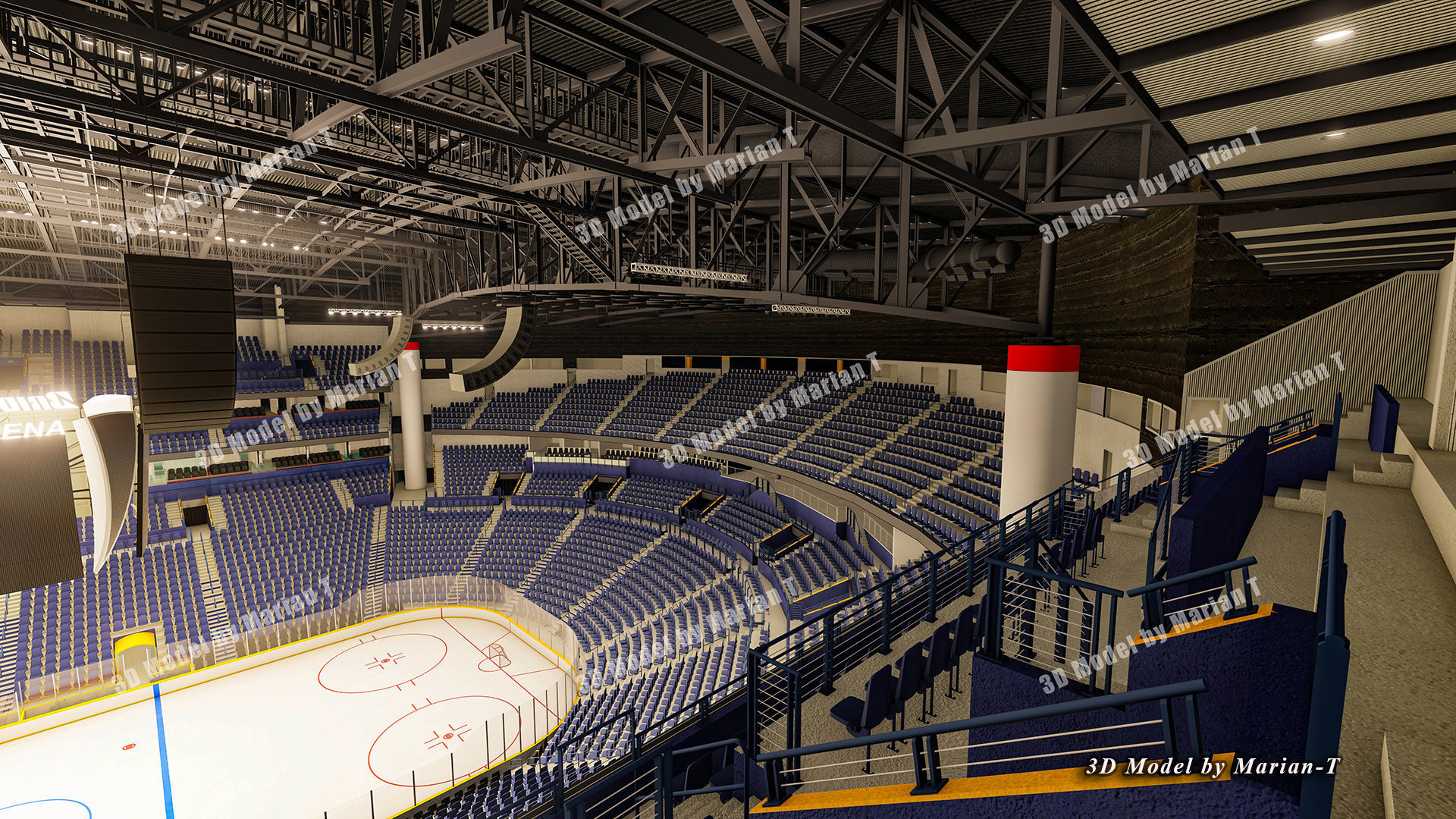 Bridgestone Arena - Nashville USA Low-poly 3D model_24