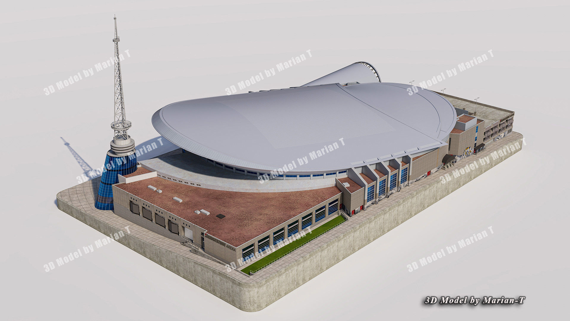 Bridgestone Arena - Nashville USA Low-poly 3D model_30