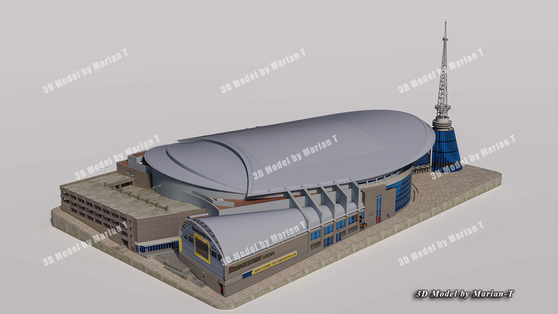 Bridgestone Arena - Nashville USA Low-poly 3D model_34