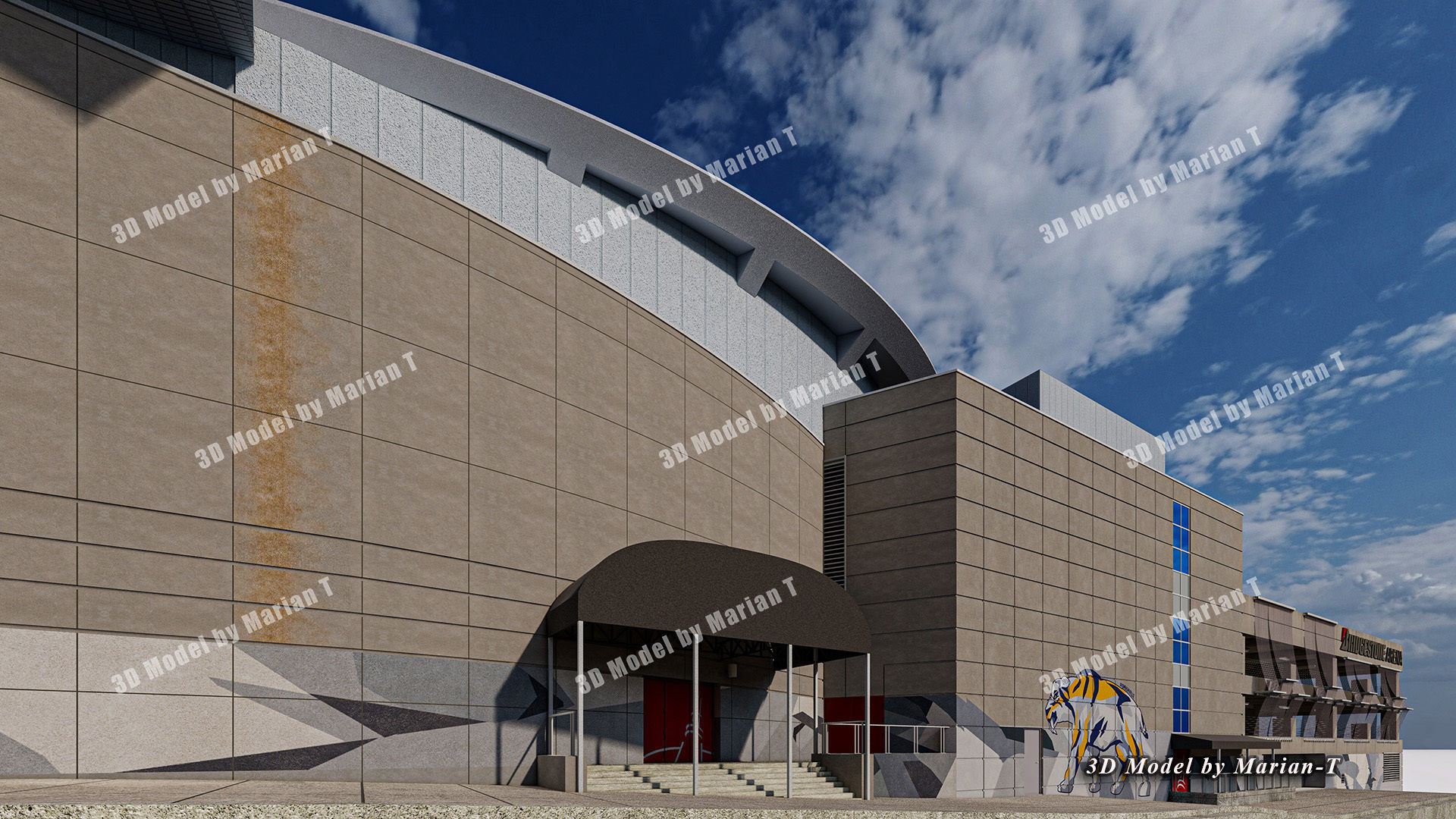 Bridgestone Arena - Nashville USA Low-poly 3D model_44