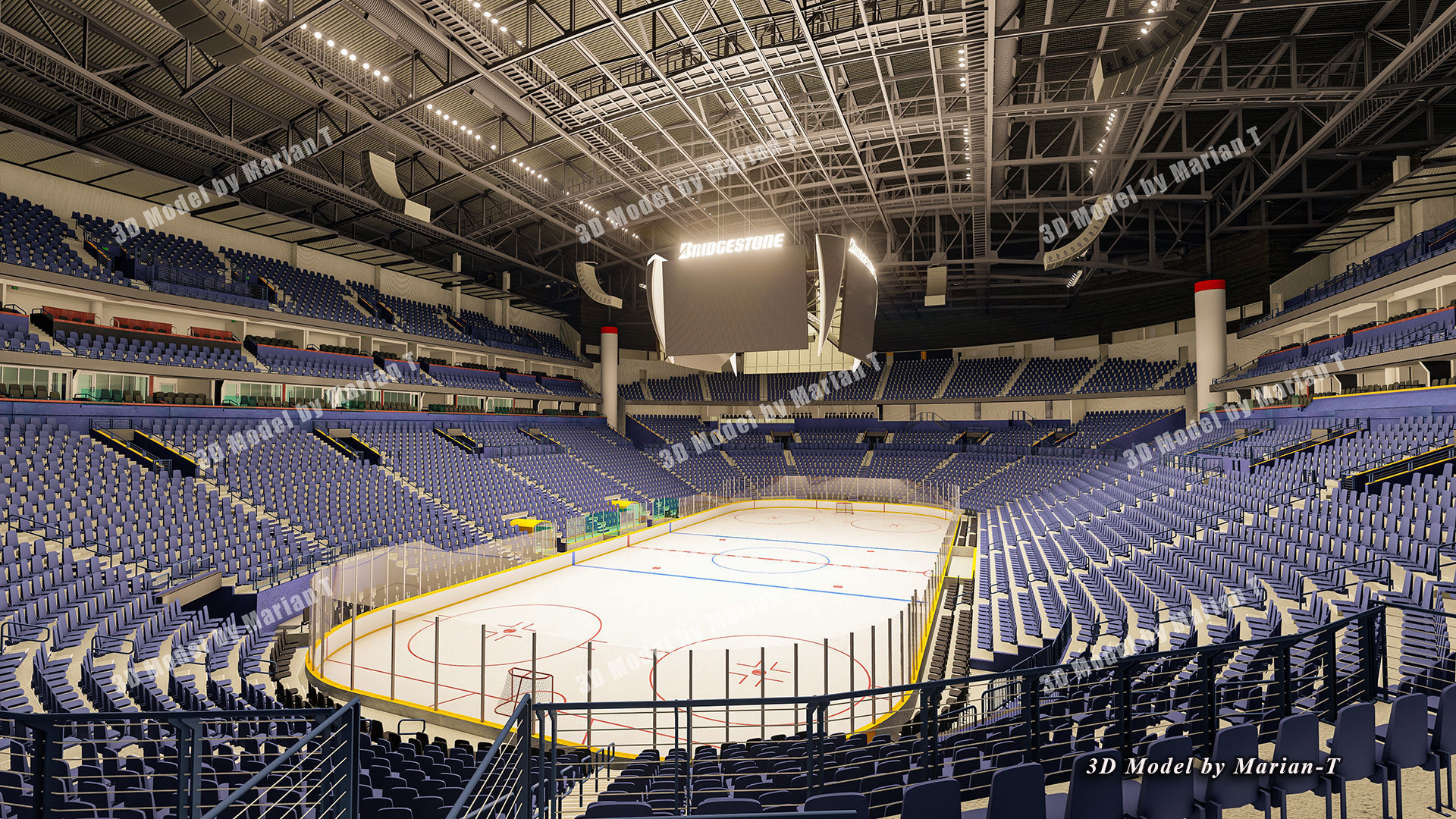 Bridgestone Arena - Nashville USA Low-poly 3D model_12