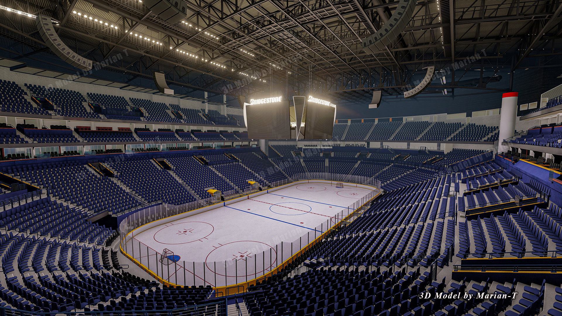 Bridgestone Arena - Nashville USA Low-poly 3D model_3