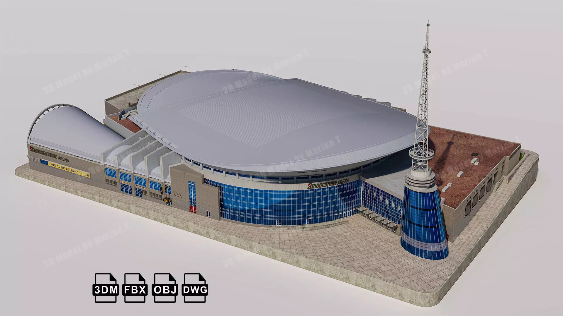 Bridgestone Arena - Nashville USA Low-poly 3D model_0