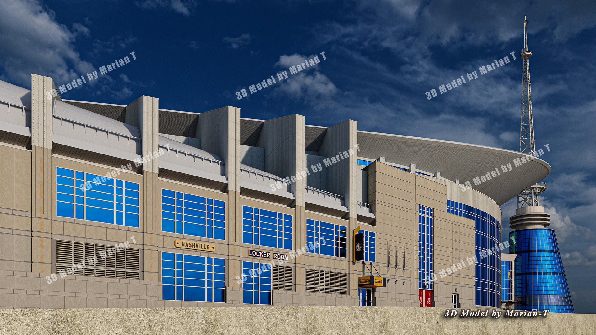 Bridgestone Arena - Nashville USA Low-poly 3D model_49