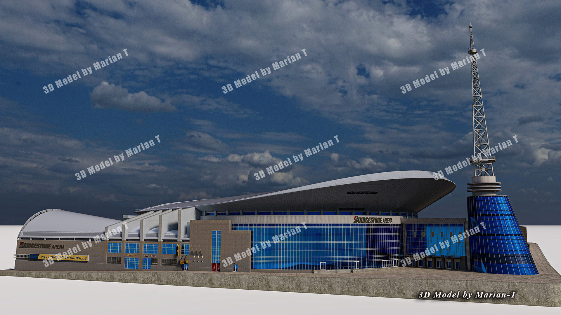 Bridgestone Arena - Nashville USA Low-poly 3D model_36