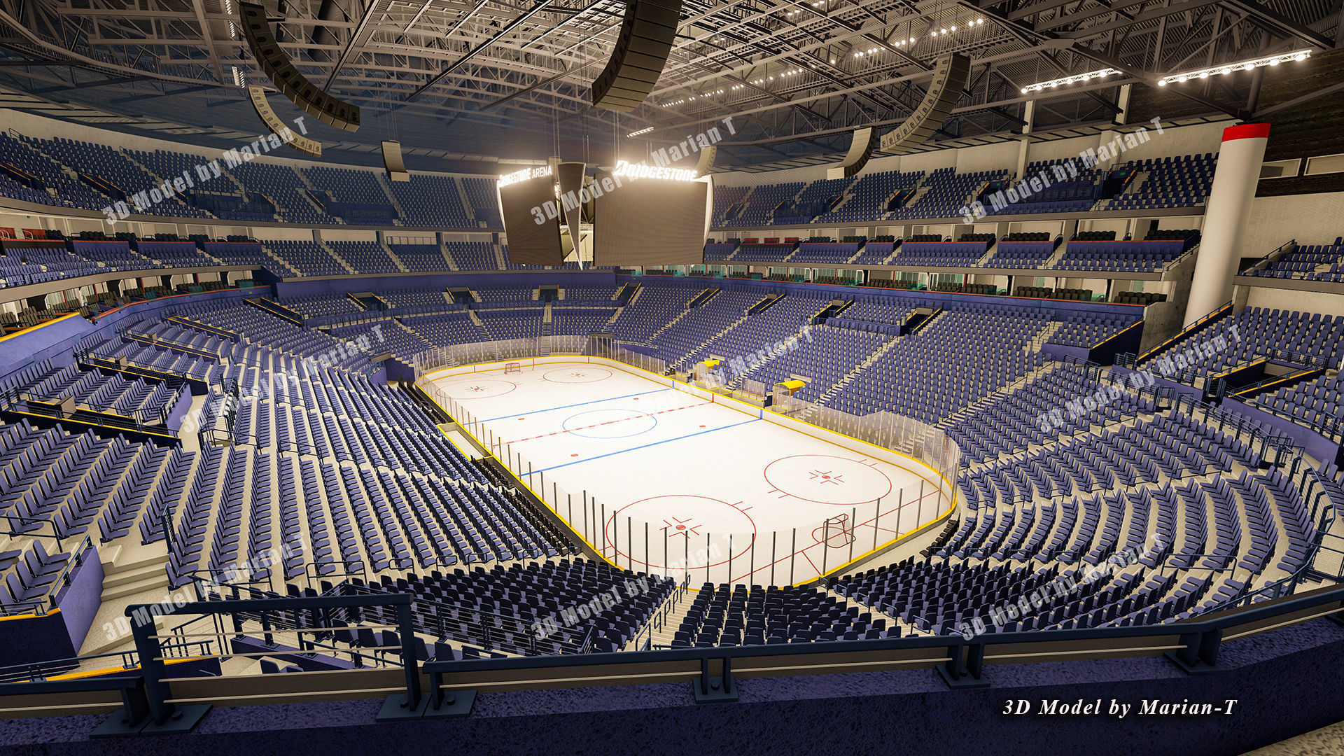 Bridgestone Arena - Nashville USA Low-poly 3D model_8