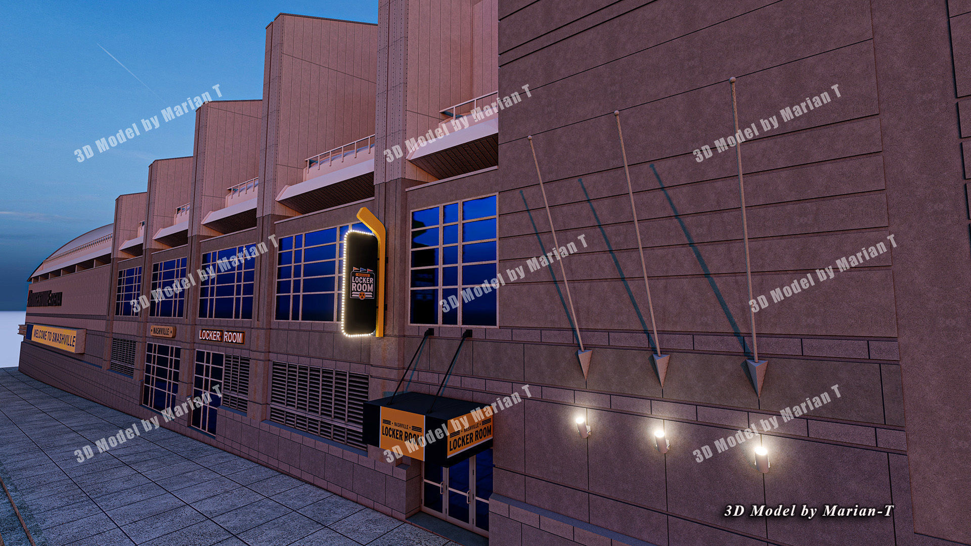 Bridgestone Arena - Nashville USA Low-poly 3D model_53