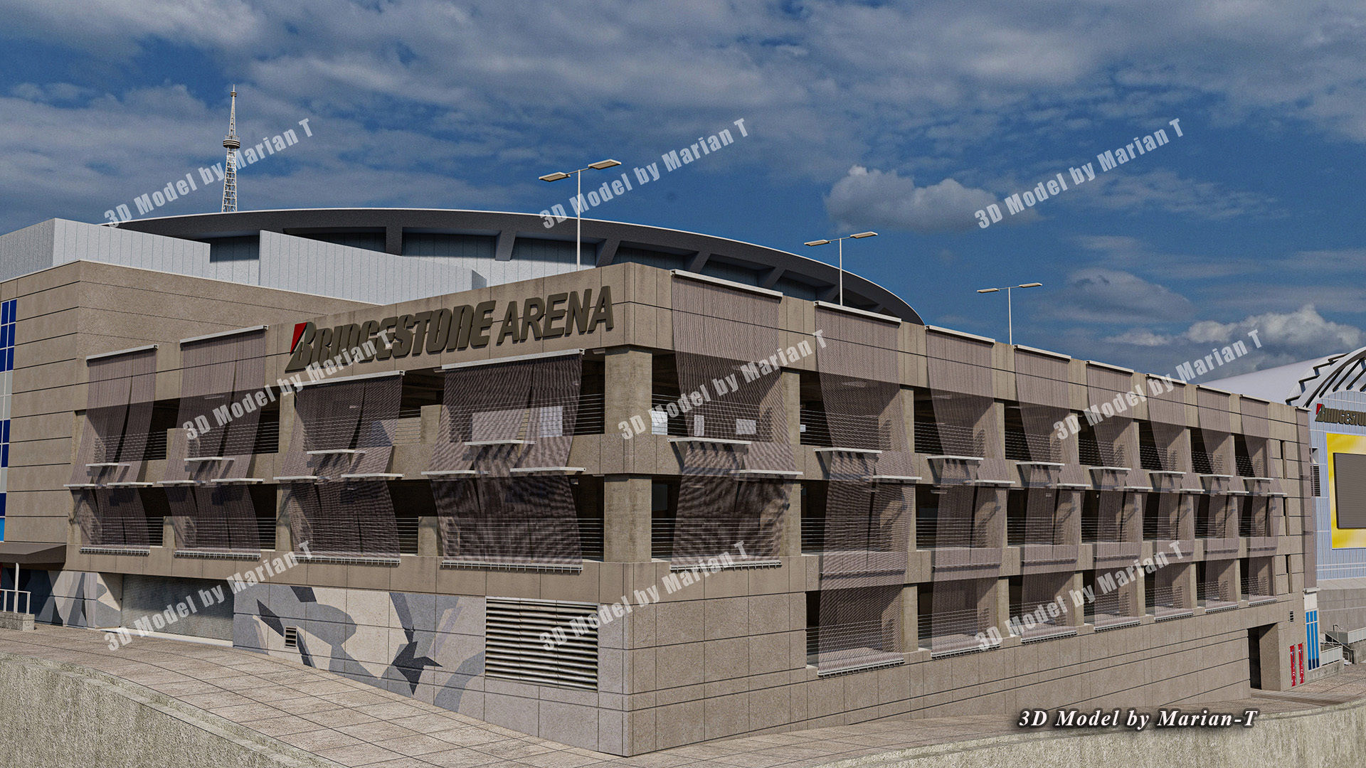 Bridgestone Arena - Nashville USA Low-poly 3D model_47