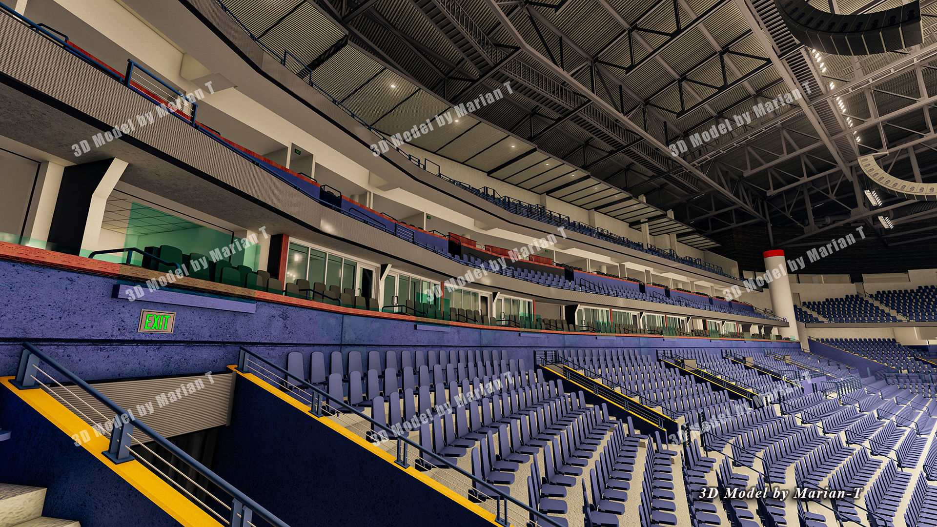 Bridgestone Arena - Nashville USA Low-poly 3D model_15