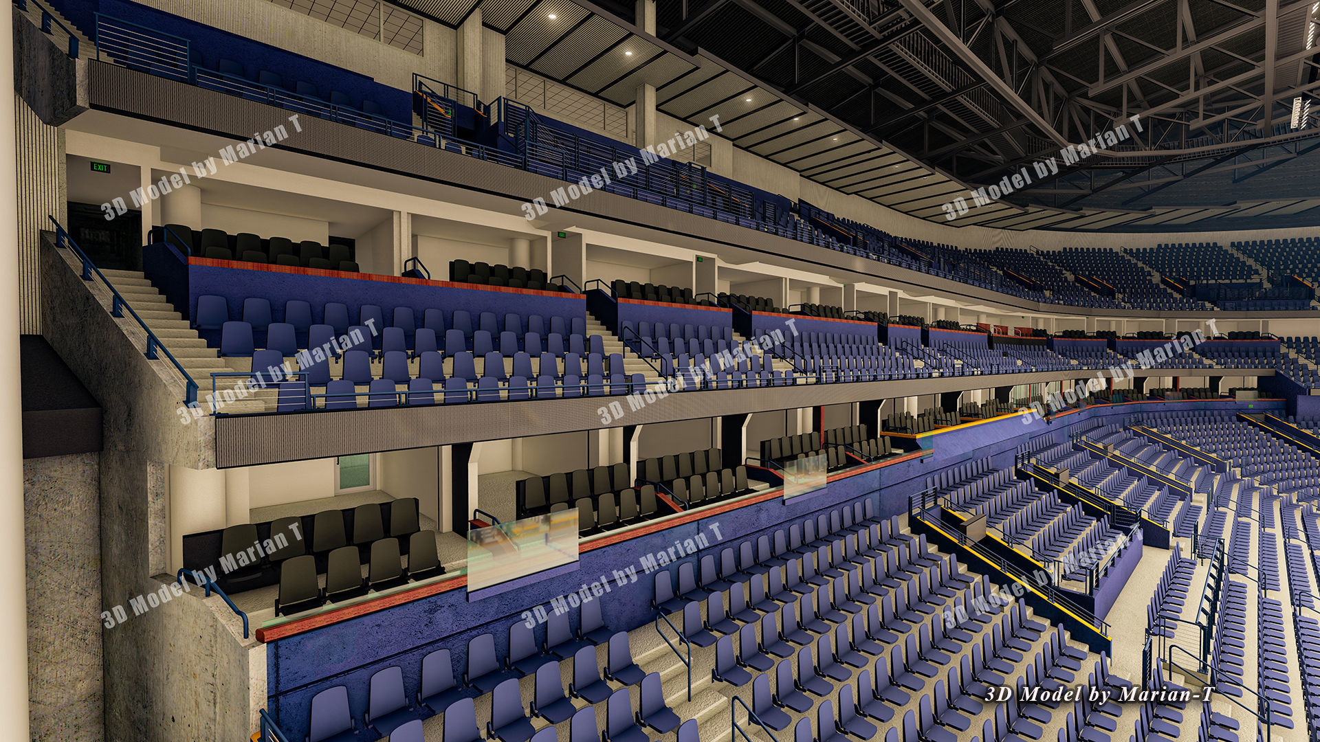 Bridgestone Arena - Nashville USA Low-poly 3D model_14