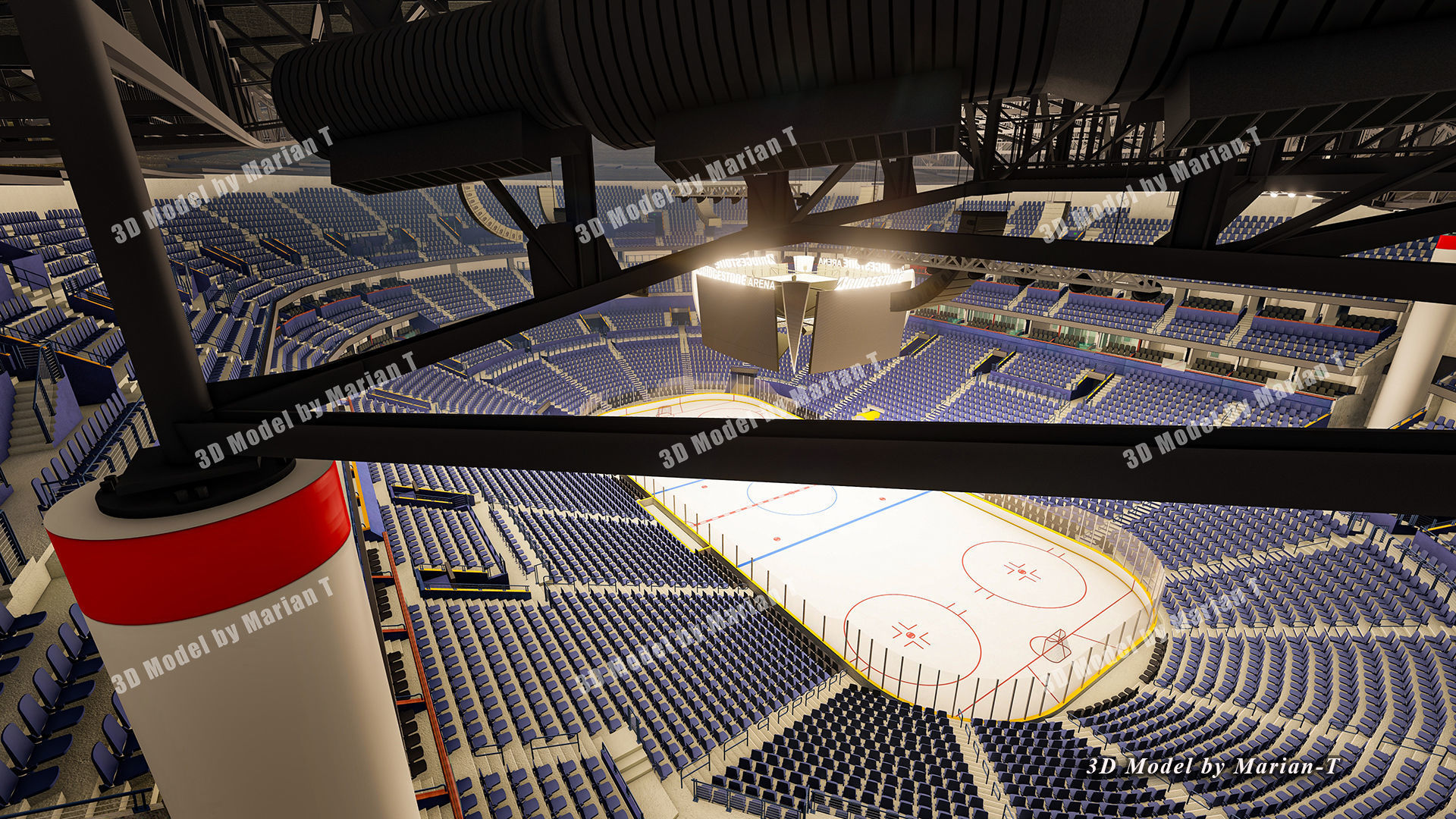 Bridgestone Arena - Nashville USA Low-poly 3D model_25