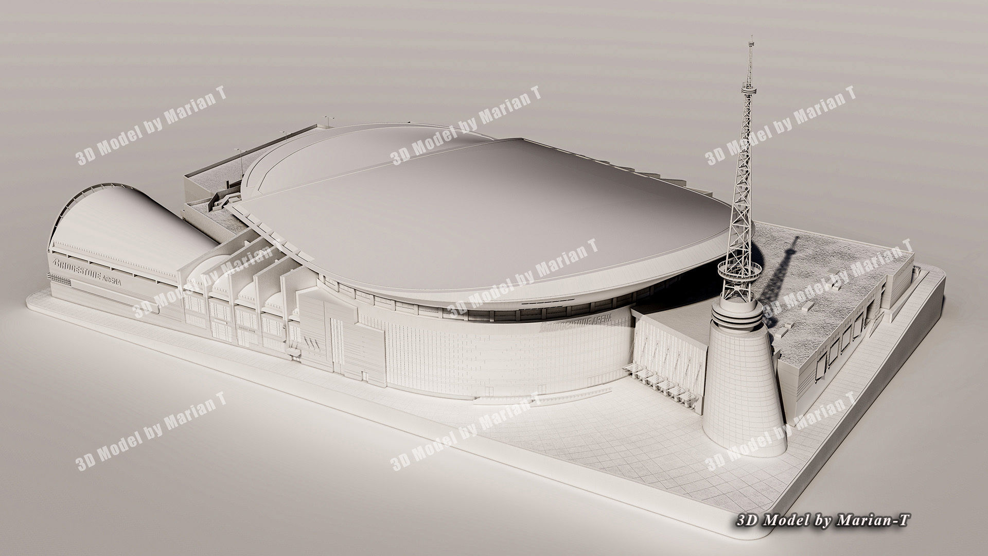 Bridgestone Arena - Nashville USA Low-poly 3D model_29
