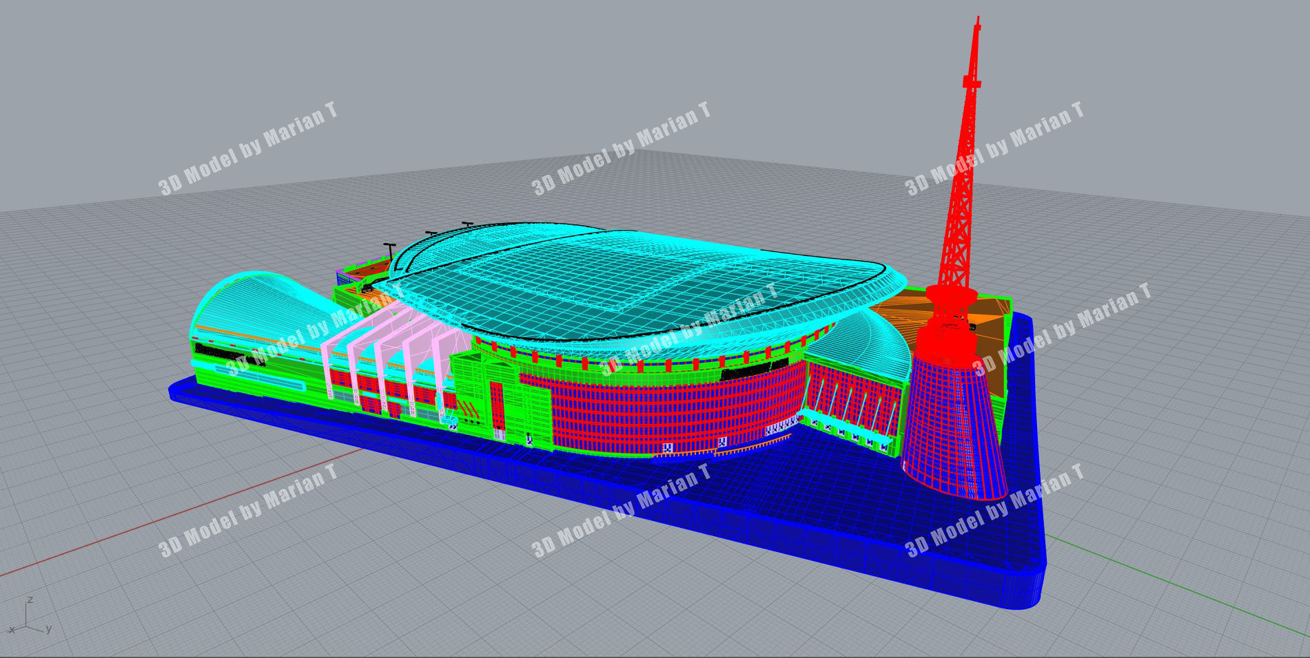 Bridgestone Arena - Nashville USA Low-poly 3D model_70