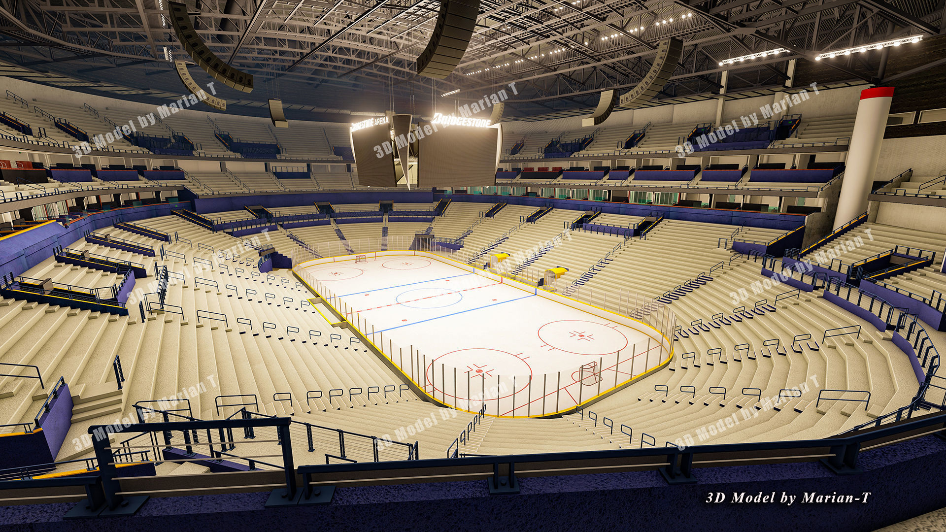 Bridgestone Arena - Nashville USA Low-poly 3D model_9