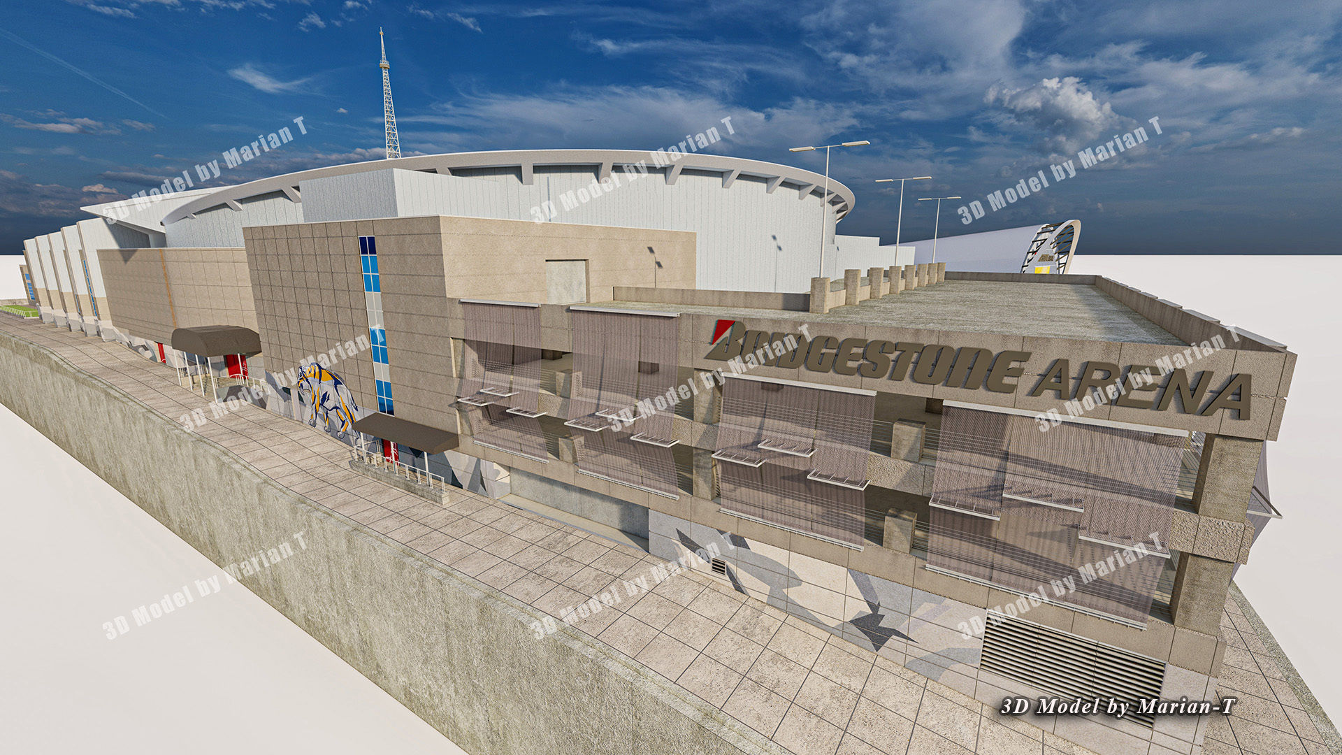 Bridgestone Arena - Nashville USA Low-poly 3D model_60