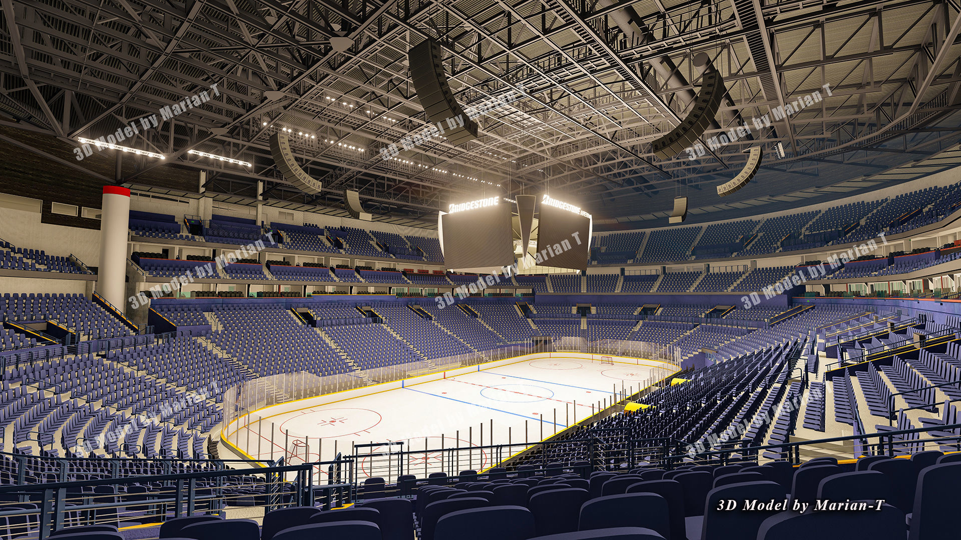 Bridgestone Arena - Nashville USA Low-poly 3D model_16