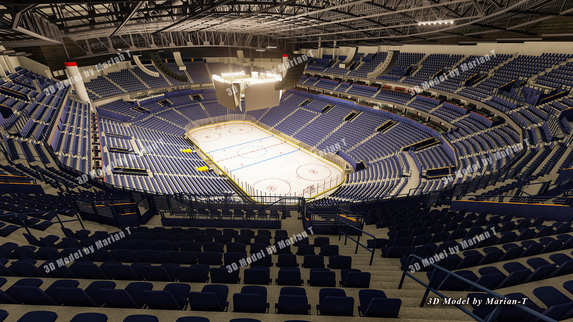 Bridgestone Arena - Nashville USA Low-poly 3D model_13