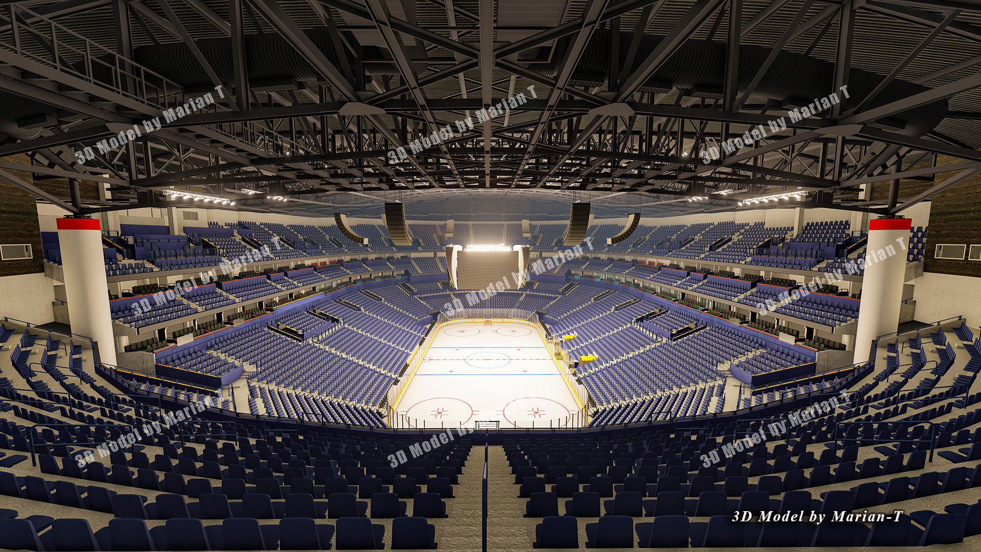 Bridgestone Arena - Nashville USA Low-poly 3D model_17