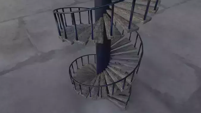 Spiral Stairs Model - Low Poly
