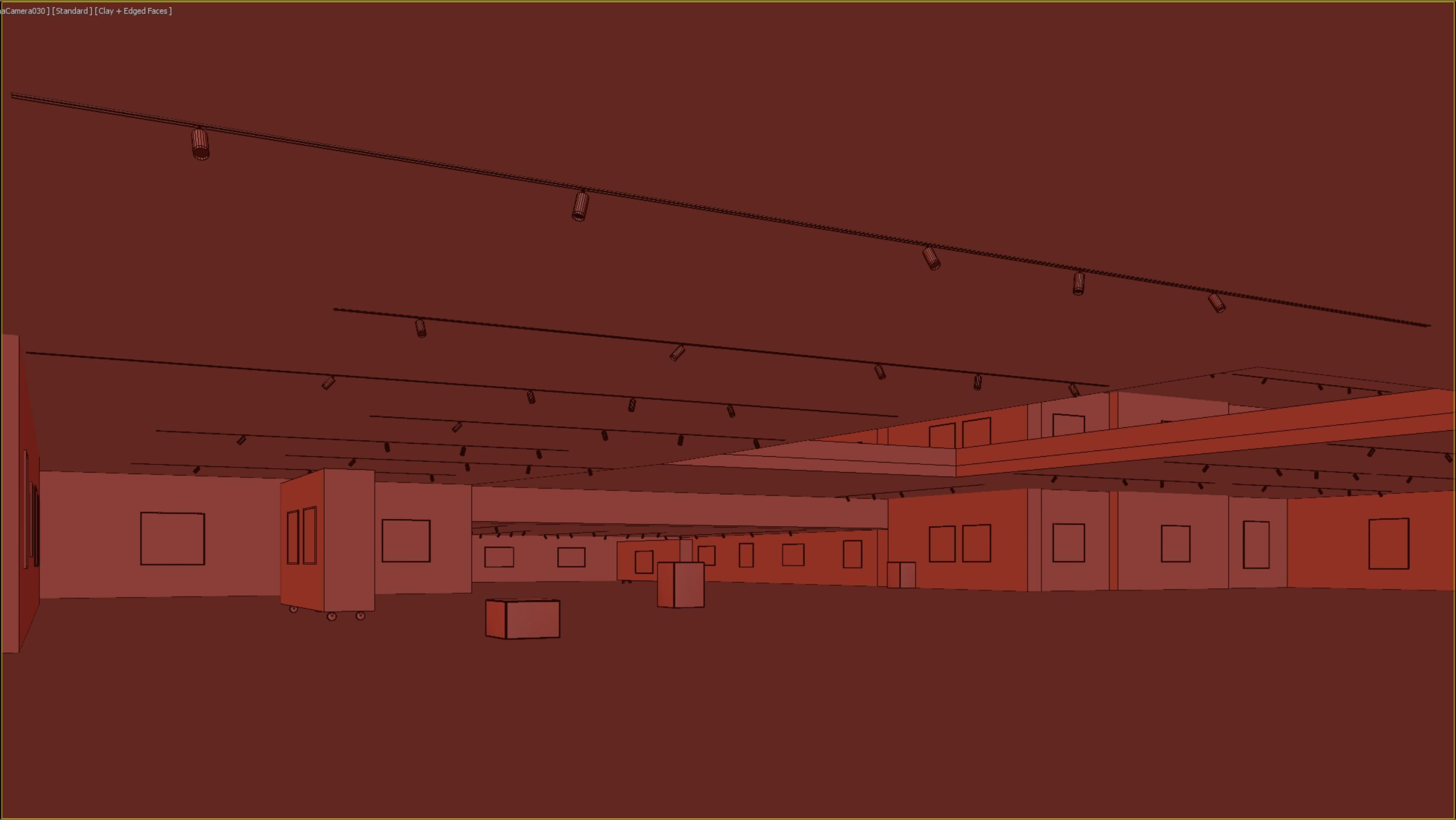 low poly gallery hall 01 Low-poly 3D model_10