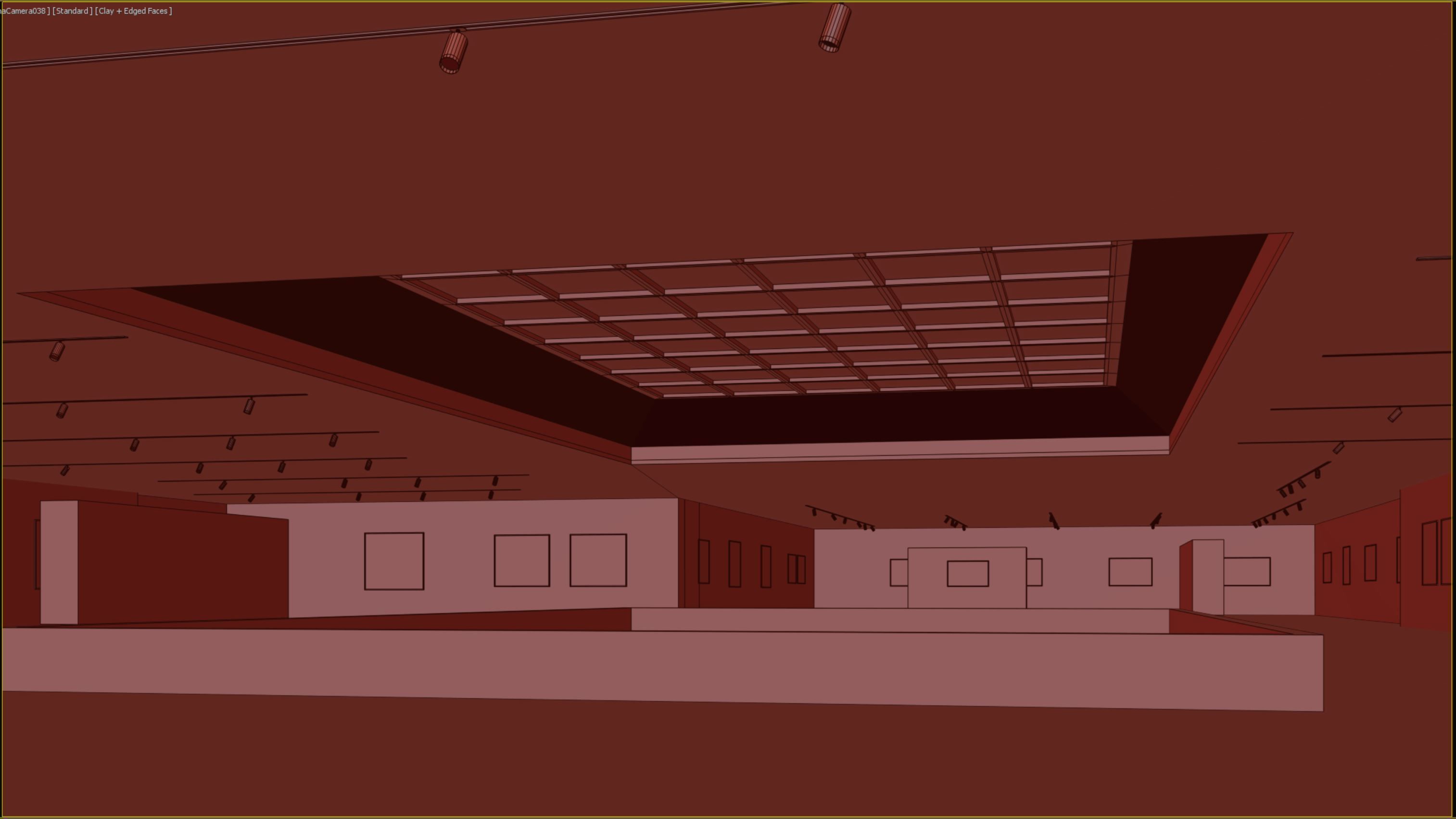 low poly gallery hall 01 Low-poly 3D model_9