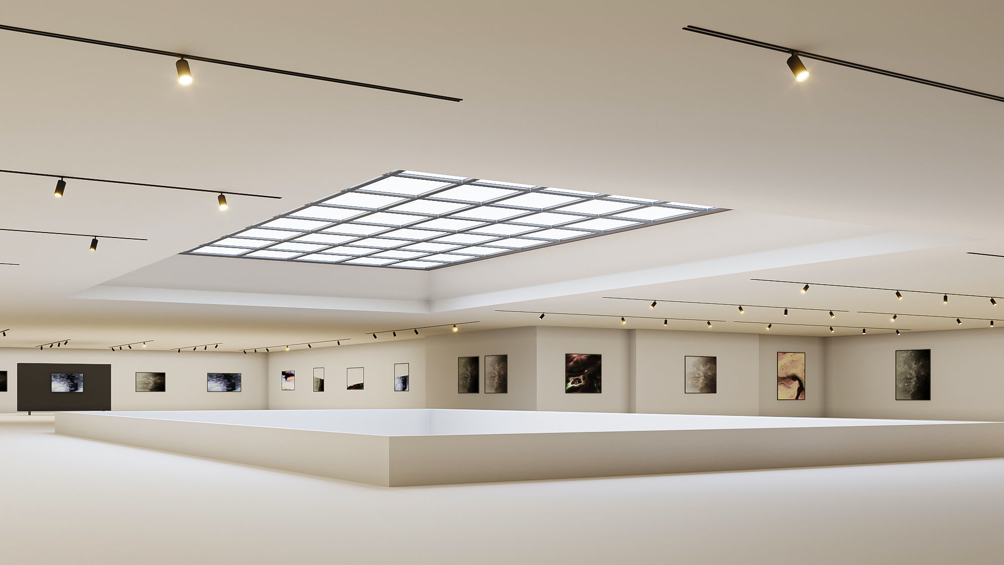 low poly gallery hall 01 Low-poly 3D model_6